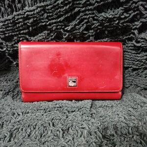 Dooney And Bourke Red Envelope Leather Wallet- Flawed